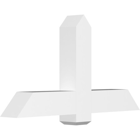 Ekena Millwork Eugene Architectural Grade PVC Gable Bracket, 48"W x 26"H x 6"D x 6"F, 13/12 Pitch GBP048X26X0606EUG00